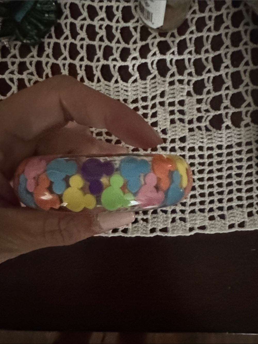 Disney Multicolor Enamel Mickey Head Bangle Bracelet